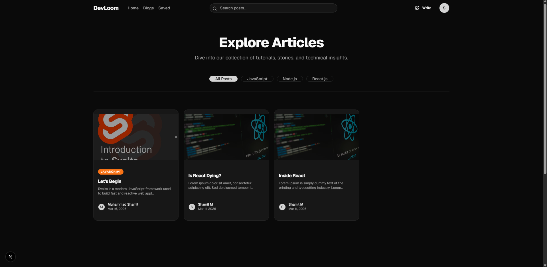 User Profile and Posts